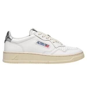 NEW AUTRY women's medalist low sneakers in white and silver